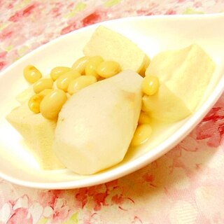 柚子風味❤里芋と高野豆腐と大豆の煮物❤